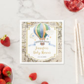 ヴィンテージマップ熱気球ベビーシャワー紙 スタンダードカクテルナプキン (インサイチュ)