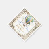 ヴィンテージマップ熱気球ベビーシャワー紙 スタンダードカクテルナプキン (角)