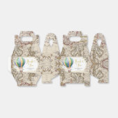 ヴィンテージマップ熱気球ベビーシャワー フェイバーボックス (折り畳みなし)