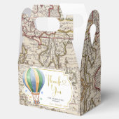ヴィンテージマップ熱気球ベビーシャワー フェイバーボックス (オープン)