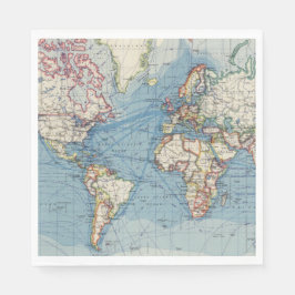 ヴィンテージマップ紙ナプキンス スタンダードランチョンナプキン