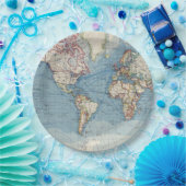 ヴィンテージマップ紙プレート ペーパープレート (パーティー)