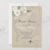 ヴィンテージマップ素朴ブライダルシャワーへの招待 招待状 (正面)