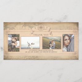 ヴィンテージマップ結婚オールド サンキューカード