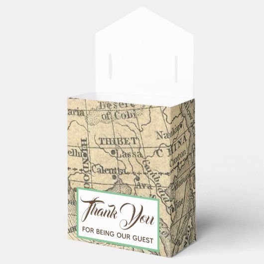 ヴィンテージマップ結婚式の引き出物ボックス フェイバーボックス (オープン)