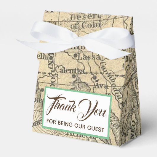 ヴィンテージマップ結婚式の引き出物ボックス フェイバーボックス (正面サイド)