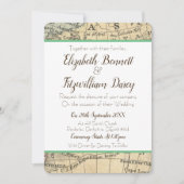 ヴィンテージマップ結婚式招待状 招待状 (正面)