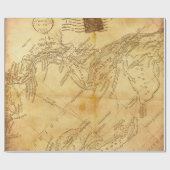 ヴィンテージマップ背景紙 ラッピングペーパー (フラット)