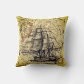 ヴィンテージマップ装飾用クッション クッション (裏面)