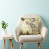 ヴィンテージマップ装飾用クッション クッション (椅子)