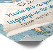 ヴィンテージマップ赤ちゃんシャワーの好意のサイン ポスター (角)