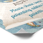 ヴィンテージマップ赤ちゃんシャワーアドバイスカードテーブル記号 ポスター (角)