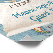 ヴィンテージマップ赤ちゃんシャワーゲストブックテーブルサイン ポスター (角)