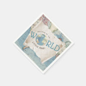 ヴィンテージマップ赤ちゃんシャワーナプキン スタンダードカクテルナプキン (角)