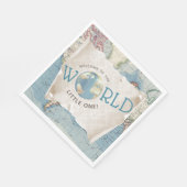 ヴィンテージマップ赤ちゃんシャワーナプキン スタンダードランチョンナプキン (角)