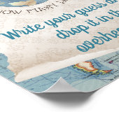 ヴィンテージマップ赤ちゃんシャワー推理ゲーム ポスター (角)