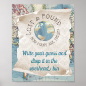 ヴィンテージマップ赤ちゃんシャワー推理ゲーム ポスター (正面)