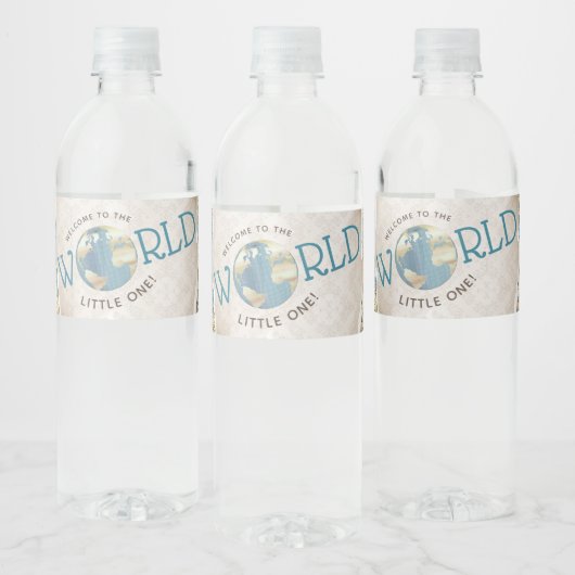 ヴィンテージマップ赤ちゃんシャワー水ボトルラベル ペットボトルラベル (ボトル)