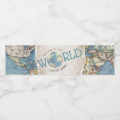 ヴィンテージマップ赤ちゃんシャワー水ボトルラベル ペットボトルラベル (シングルラベル)