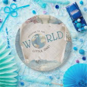 ヴィンテージマップ赤ちゃんシャワー紙プレート ペーパープレート (パーティー)