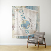 ヴィンテージマップ赤ちゃんシャワー背景 タペストリー (インサイチュ)