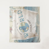 ヴィンテージマップ赤ちゃんシャワー背景 タペストリー (正面)