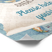 ヴィンテージマップ赤ちゃんシャワー食品テーブルサイン ポスター (角)