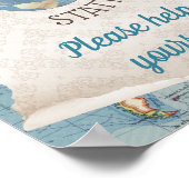 ヴィンテージマップ赤ちゃんシャワー飲み物テーブルの看板 ポスター (角)