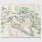 ヴィンテージマップ·オブ·シアトル·アンド·ピュージェット·サウンド ラッピングペーパー (フラット)