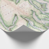 ヴィンテージマップ·オブ·シアトル·アンド·ピュージェット·サウンド ラッピングペーパー (角)