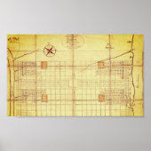 ヴィンテージマップ、オリジナルレイアウト – フィラデルフィア(1682) ポスター (正面)