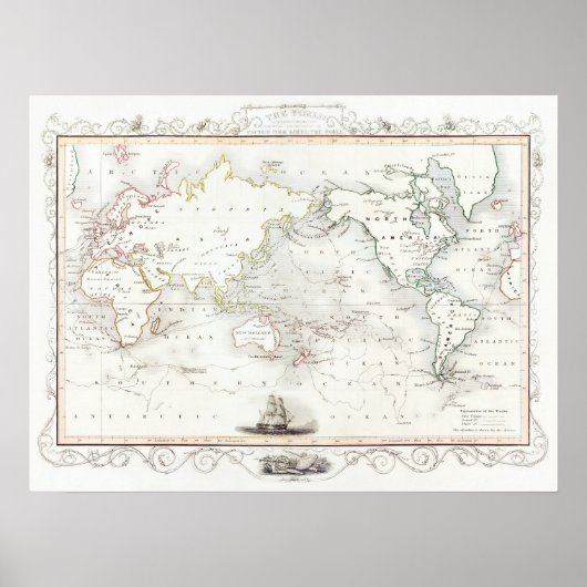 ヴィンテージマップ、キャプテンジェームズ調理師の航海 ポスター (正面)