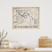 ヴィンテージマップ – クロンダイク – ドーソン金ゴールドフィールド1898 ポスター (キッチン)