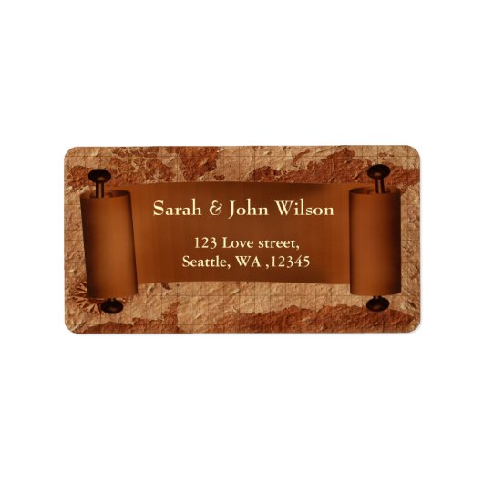 ヴィンテージマップ、差出人住所ラベル ラベル (正面)