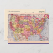 ヴィンテージマップ， 1920年統一された頃の州 ポストカード (正面/裏面)