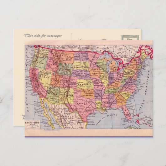 ヴィンテージマップ, 1920年統一された頃の州 ポストカード (正面/裏面)