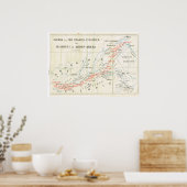 ヴィンテージマップ， 1920, フランスの, Chemin de Fer，エチオピア ポスター (キッチン)