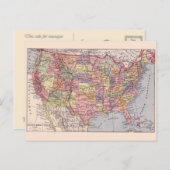 ヴィンテージマップ, 1920,米国州 ポストカード (正面/裏面)