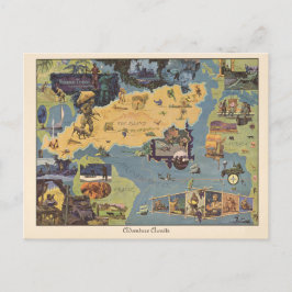 ヴィンテージマップRobinson Crusoe Adventure Awits ポストカード