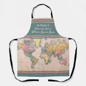 ヴィンテージマップWorld Atlas Travel Lover's エプロン (正面)