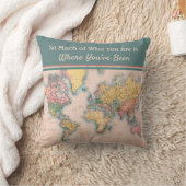 ヴィンテージマップWorld Atlas Travel Lover's クッション (ブランケット)