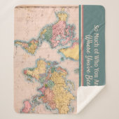 ヴィンテージマップWorld Atlas Travel Lover's シェルパブランケット (正面)