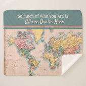 ヴィンテージマップWorld Atlas Travel Lover's シェルパブランケット (正面(横))