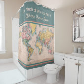 ヴィンテージマップWorld Atlas Travel Lover's シャワーカーテン (インサイチュ)