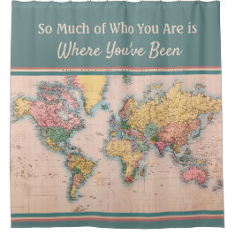 ヴィンテージマップWorld Atlas Travel Lover's シャワーカーテン