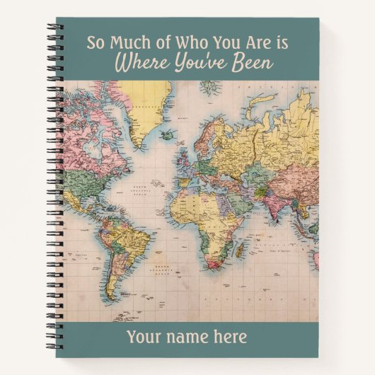 ヴィンテージマップWorld Atlas Travel Lover's ノートブック (正面)