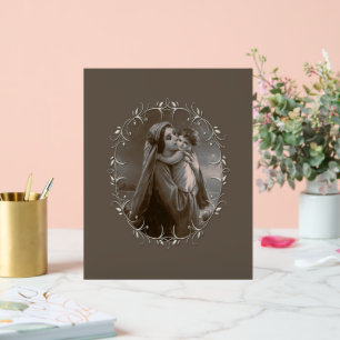 ヴィンテージマドンナとシルバーフレームの子 アクリルサイン