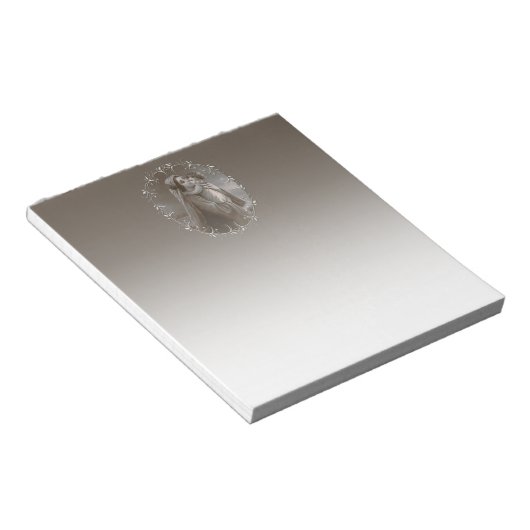 ヴィンテージマドンナとシルバーフレームの子 ノートパッド (アングル)