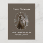 ヴィンテージマドンナとシルバーフレームの子 ポストカード (正面)