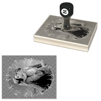 ヴィンテージマドンナとシルバーフレームの子 ラバースタンプ